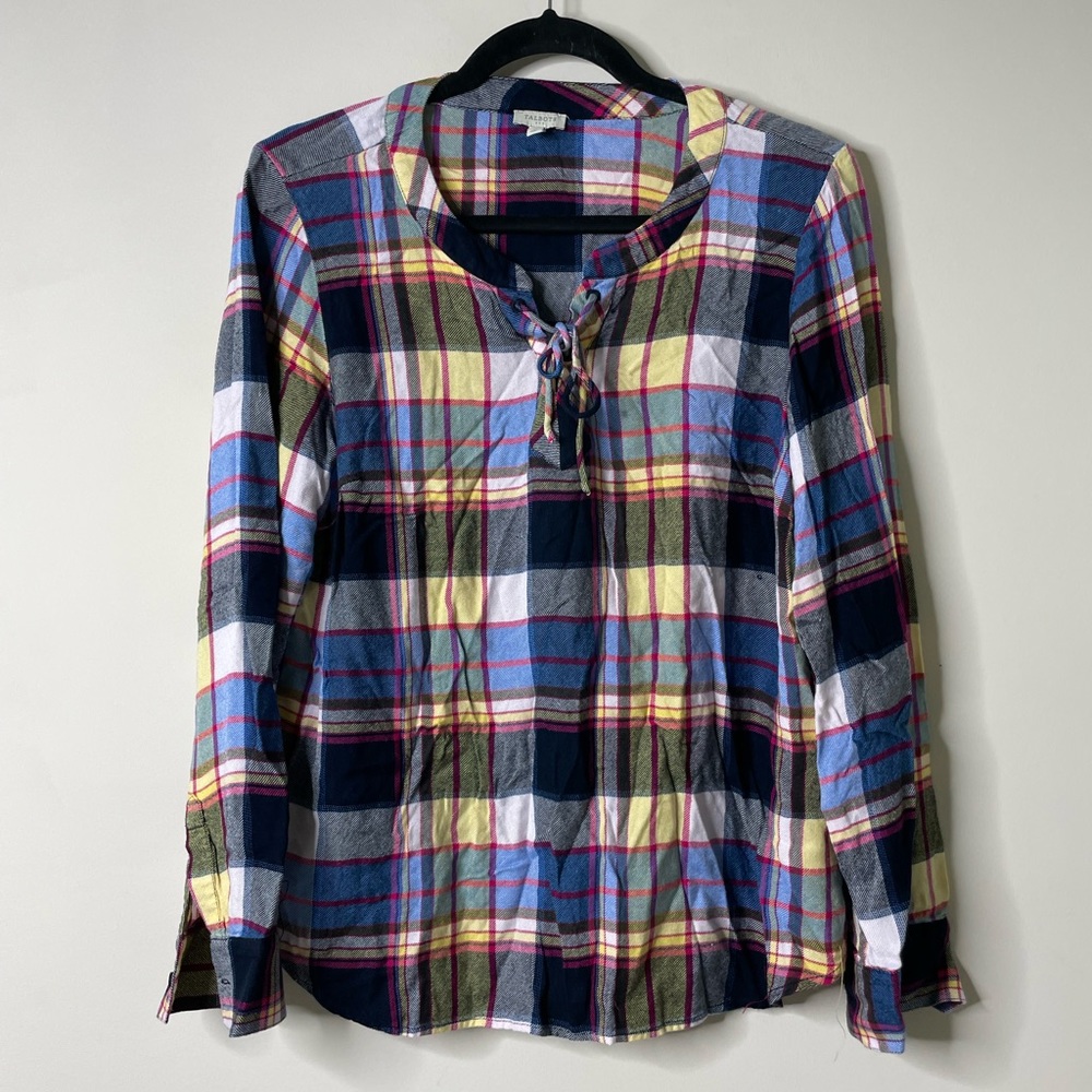 Talbots Multicolor Plaid Blouse Medium